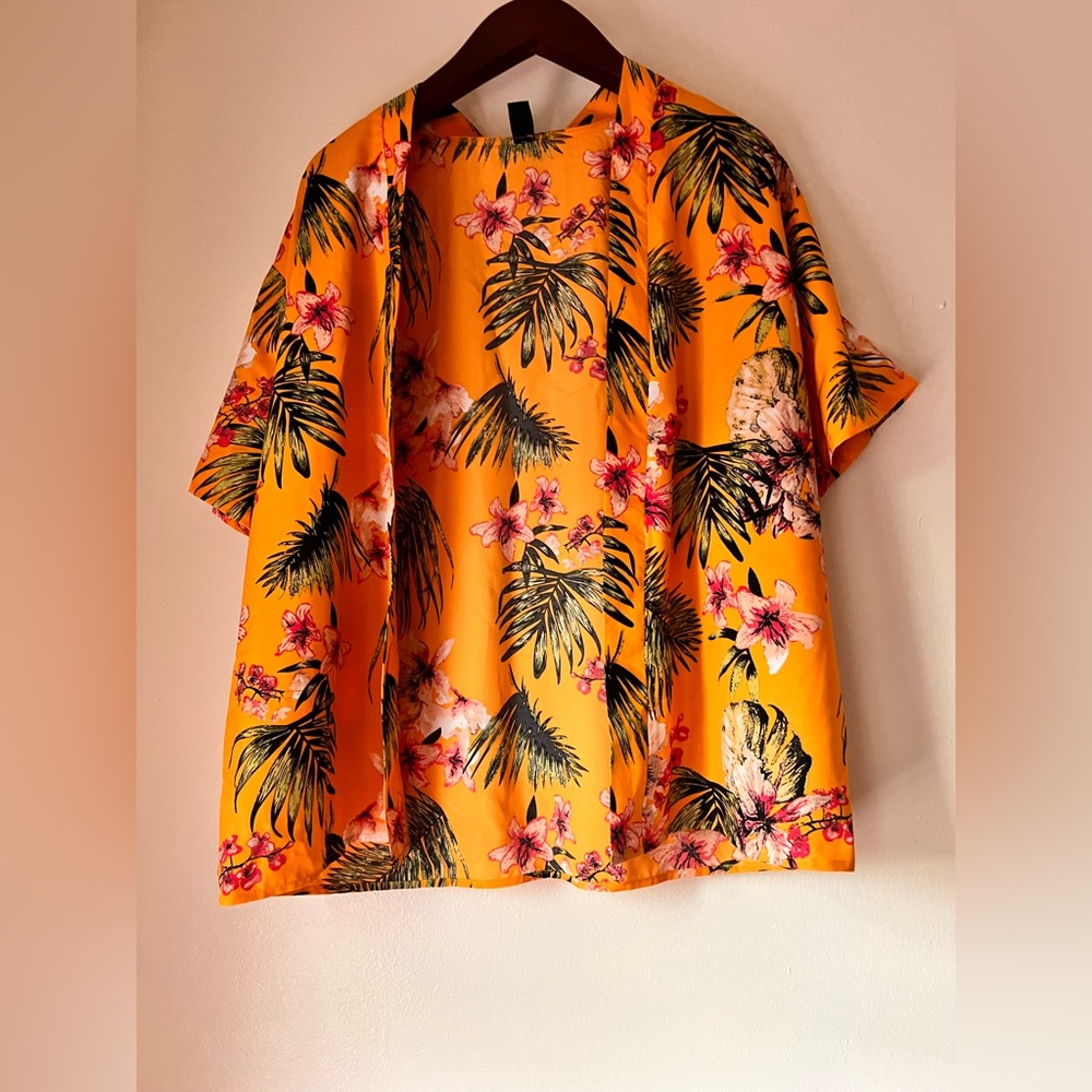Shein, 0XL, Yellow Floral